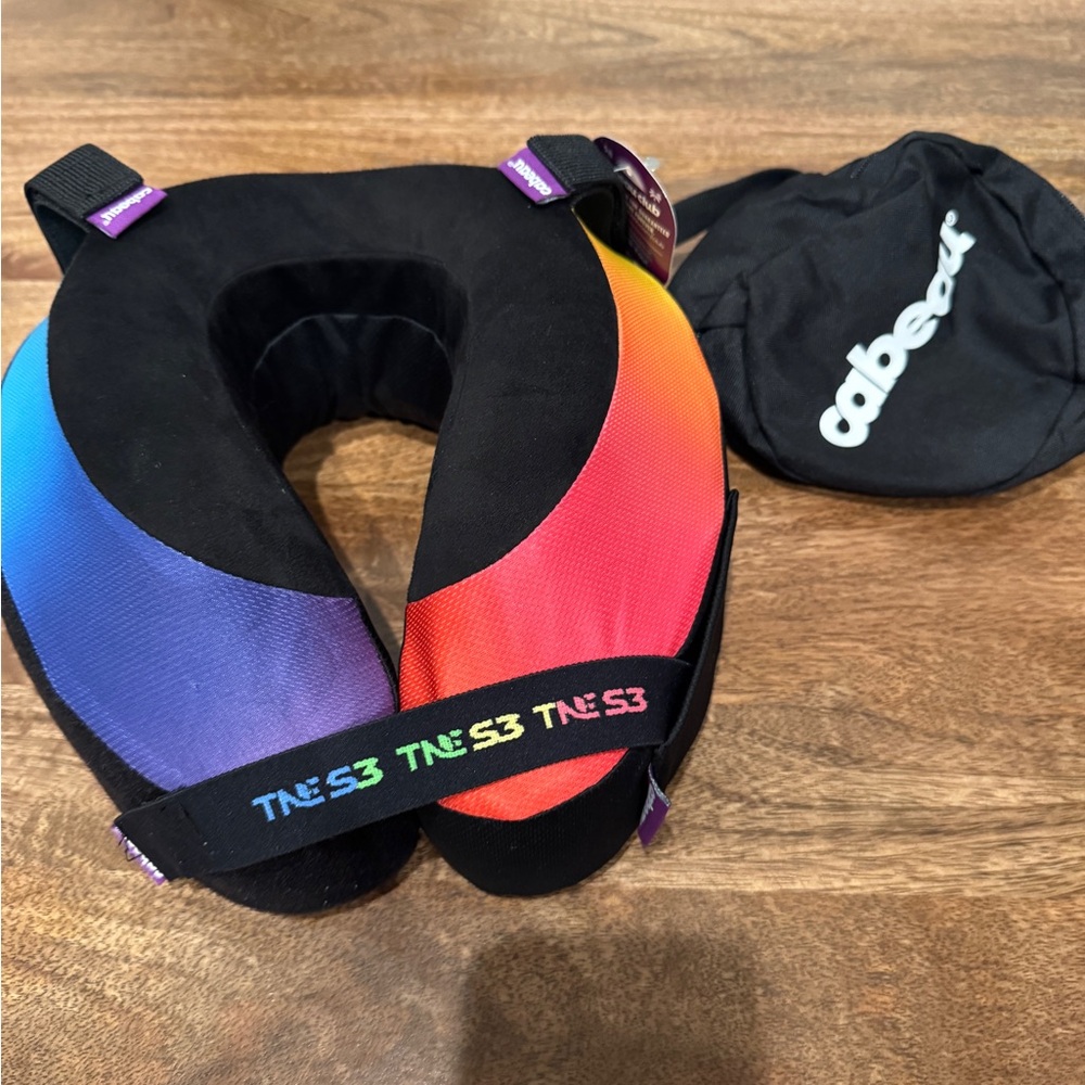 NWT Travel Neck Pillow - Black and Multicolor